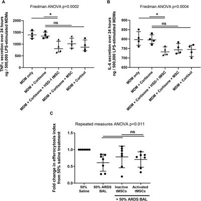 11β hydroxysteroid dehydrogenase type 1 transgenic mesenchymal stem cells attenuate inflammation in models of sepsis